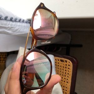 RAY-BAN Rose Mirrored Tortoise Sunglasses